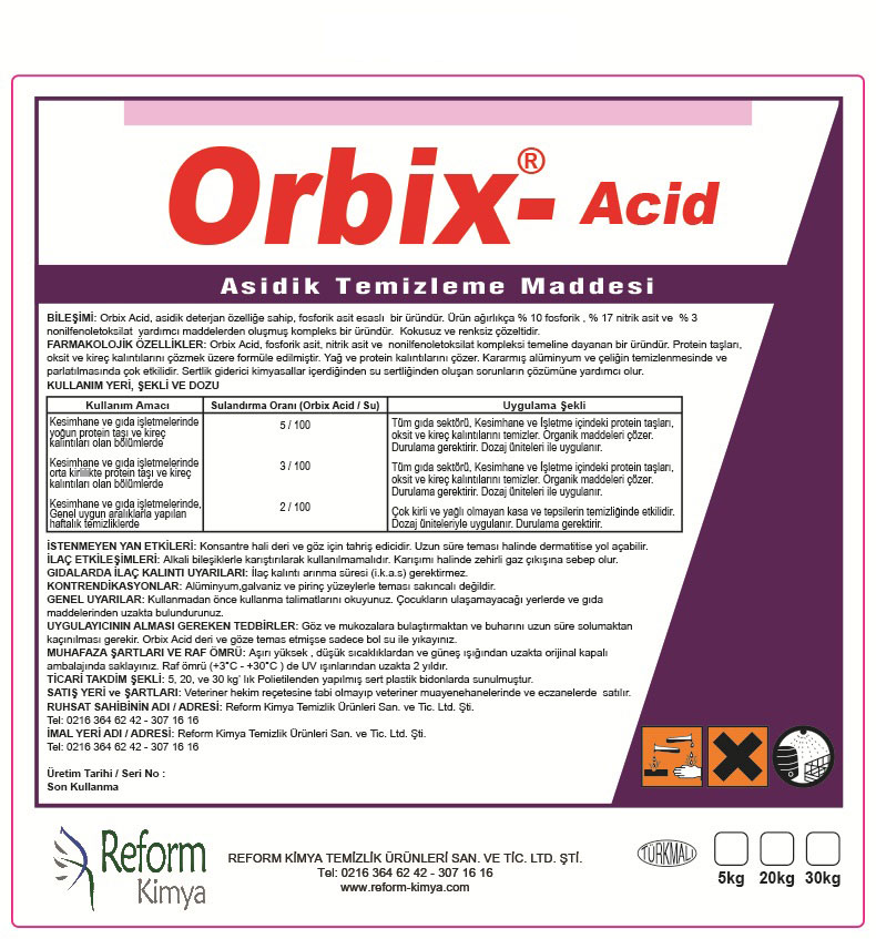 Orbix Gıda Acid 30 Kg