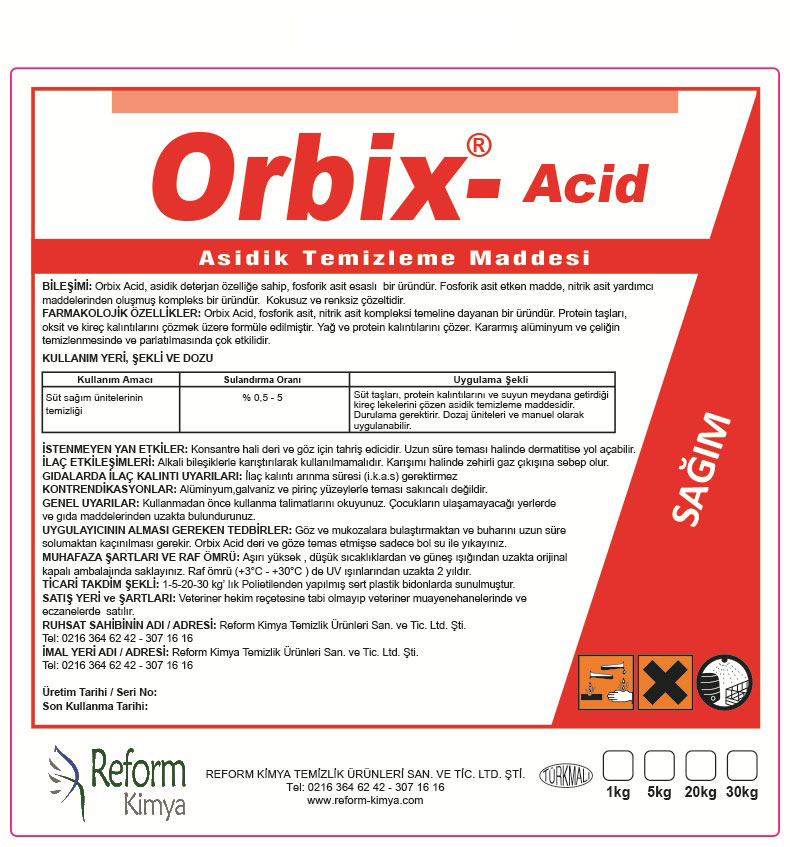 Orbix Acid Sağım 30 kg